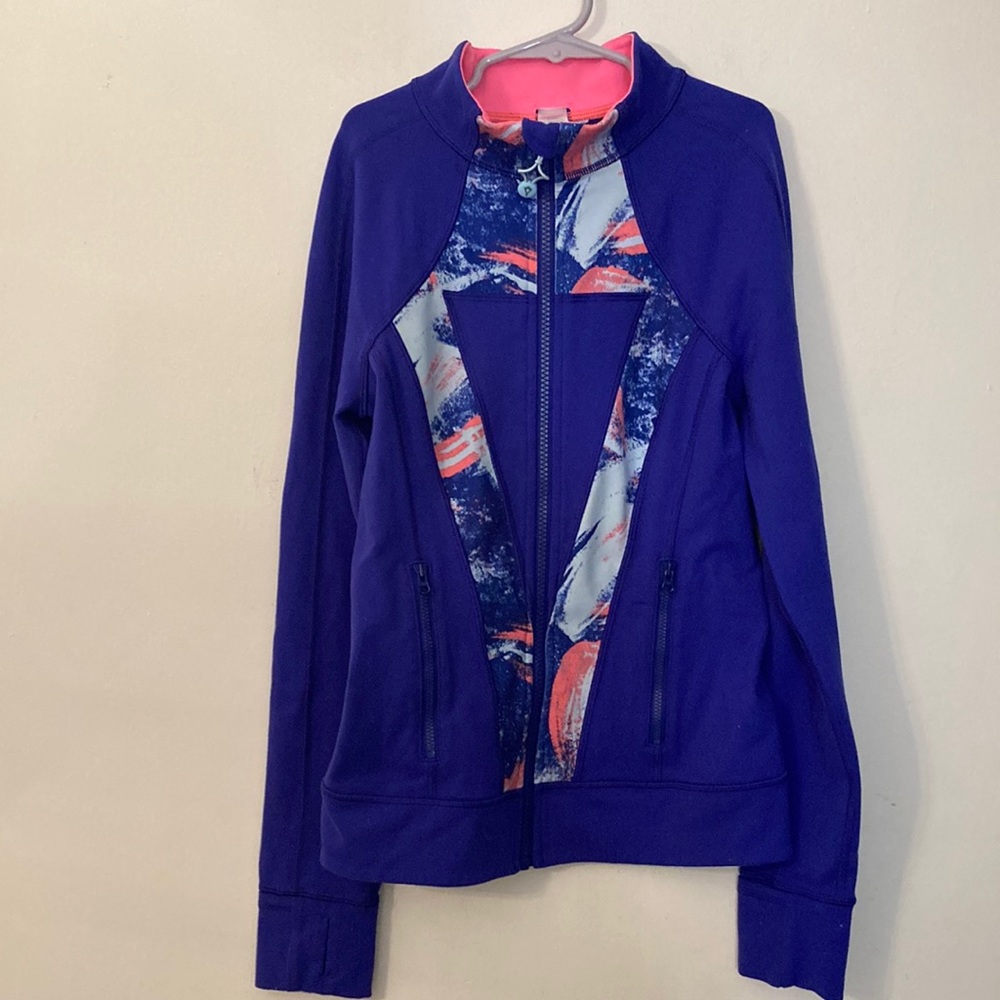 Liviva athletic full zip jacket with thumbholes size 12